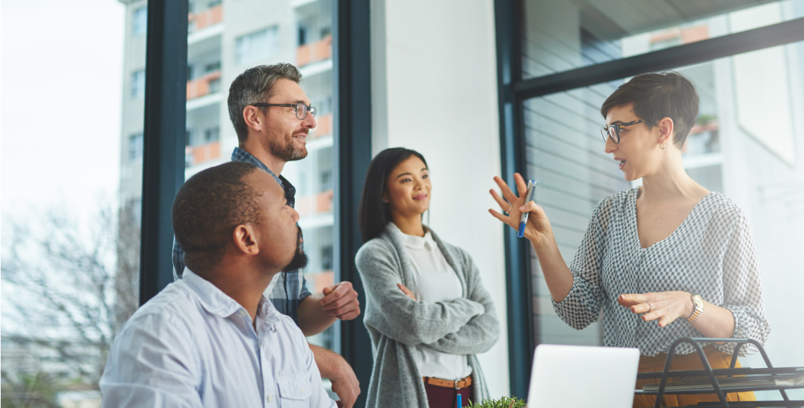 Photo d’un groupe employés de la Banque Nationale cherchant à avoir un impact positif dans la vie des gens 