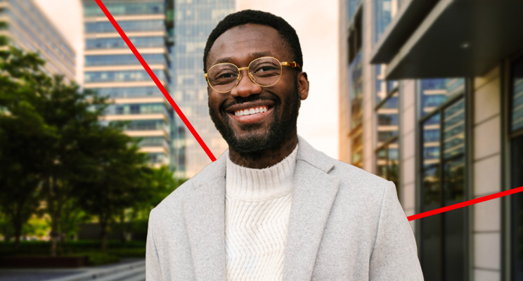 Photo d'un homme l'air confiant de faire avancer ses projets personnels grâce aux solutions bancaires pour particuliers de la Banque Nationale