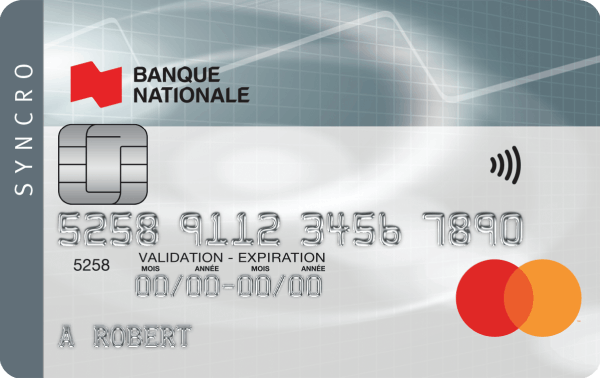 Photo de la carte de crédit Mastercard Syncro de la Banque Nationale 