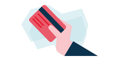 Main avec carte bancaire Banque Nationale rouge pictogramme du virement Interac par texto ou courriel