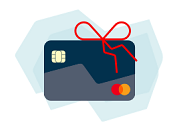 Dessin de carte de crédit avec ruban décoratif 