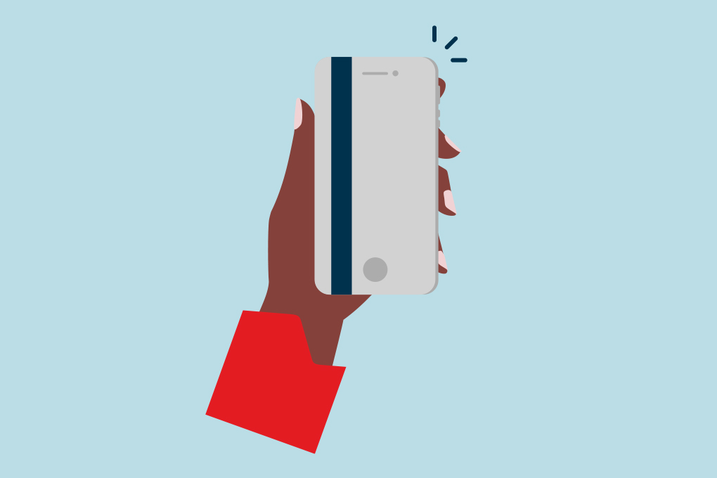 Image d’un picto représentant une main qui tient un téléphone mobile