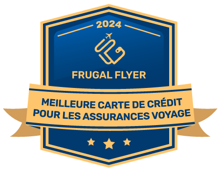 Image qui dit : « 2024 Frugal Flyer Best Overall Insurance Credit Card » avec trois étoiles en dessous