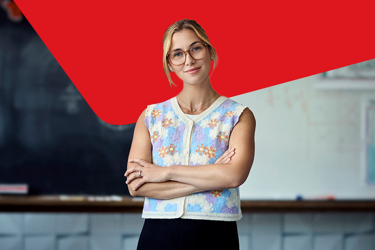 Photo d’une personne profitant de l’offre Banque Nationale pour le domaine professionnel de l’enseignement